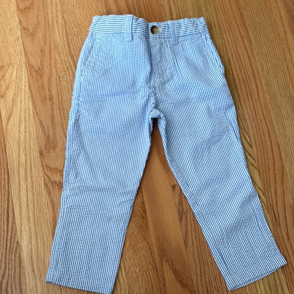 Vineyard Vines Blue and White Seersucker Kids Casual Pants
